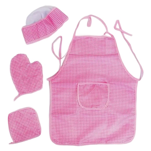 Children Kitchen Apron Toy Set Pretend Role Play Chef Clothes Baking Costume New - Picture 4 of 5